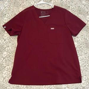 Figs Women's Burgundy Scrub Top